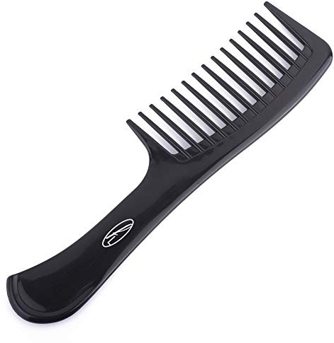 Fine Lines - Professional Rake Comb - Hair Detangling and Shower Comb Great for Afro, Wet or Curly Hair | Thick Plastic Black antistatic comb