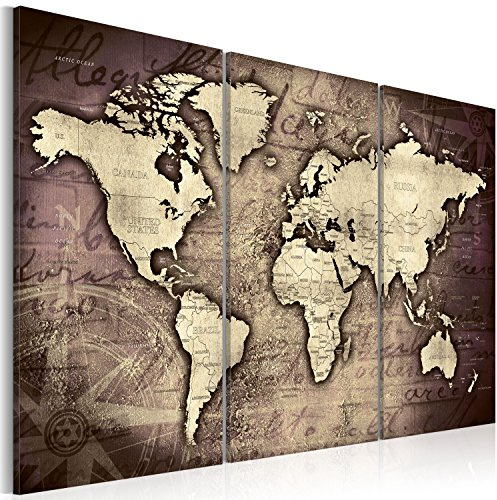 B&D XXL - Pinnwand Lernkarte Reise Landkarte, 120x80 cm, Geschenkidee, Büro | Kombiniert Pinnwand und Wandbild, praktisch und dekorativ, ideal fürs Büro oder Wohnzimmer, inspirierend, langlebig, stilvoll