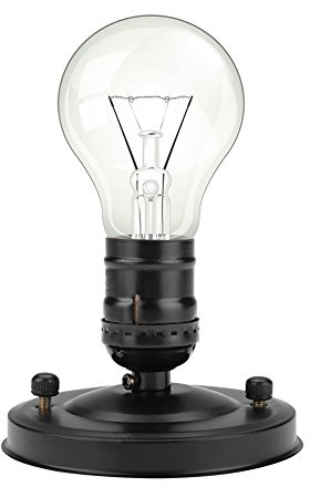 Fdit E27 Socket Adapter E26 / E27 Base Industriale da soffitto/Applique da Parete Vintage Presa a Vite per Lampada a bulbo a Sospensione (Black)