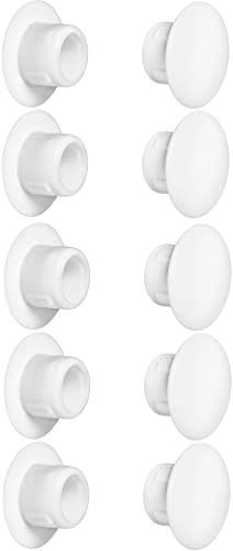cyclingcolors 10x Abdeckkappen Kunststoff Blindbohrung Stopfen Blindstopfen Abdeckung Möbel (Ø8mm/weiß RAL 9010)