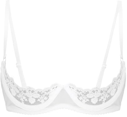 CHICTRY Woman's Lace Underwire Push Up Shelf Bra 1/2 Cup Demi Balconette Hollow Out Unlined Bra Tops