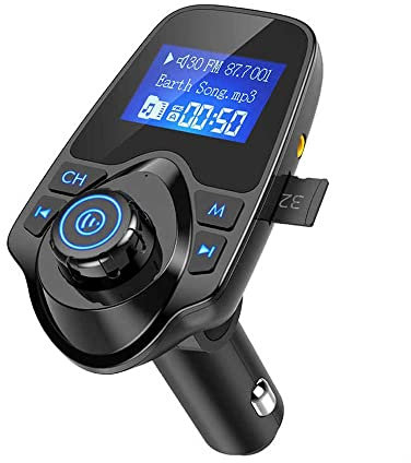 Transmisor FM para Coche Adaptador Bluetooth Transmisor inalámbrico Bluetooth para la Radio del Coche Kit de Manos Libres para el Encendedor de Cigarrillos con 2 Puertos USB