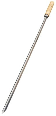 Tempo Style - Spiedo da barbecue in acciaio INOX da 65cm, manico in legno