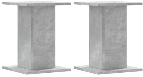 vidaXL Soportes Altavoces 2 uds Madera Gris hormigón 30x30x40 cm, Plataforma de Altavoces, Soporte de Altavoces de Suelo, Soporte de Altavoces HiFi