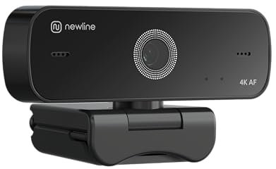 N newline Webcam 4k 30FPS PC Kamera mit 2 Mikrofon mit Sony Sensor, Aktualisiert Autofokus, Lichtkorrektur mit Webcam Abdeckung, USB Full HD Webcam für Mac Laptop Skype Streaming Homeoffice Gaming