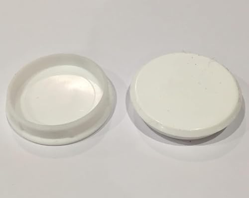 20 Pack White 35mm Hinge Hole Cover Caps for Kitchen Cabinets