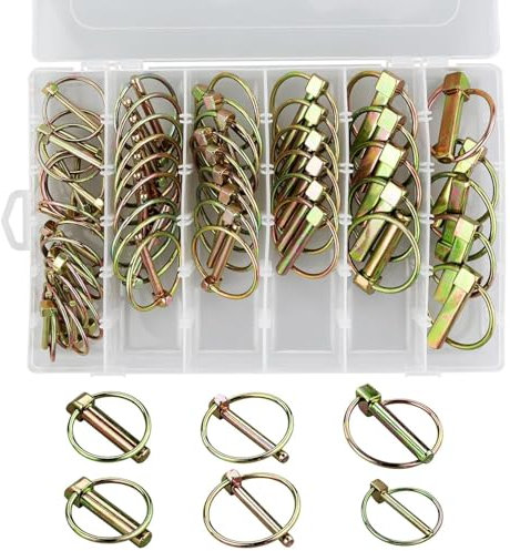 50 Stück Klappsplinte-Sortiment, 4 Größen Splinte zum Sichern von Sicherungsbolzen, Splintbolzen, Steckbolzen, Muttern usw