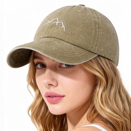 Lonya Baseballkeps för kvinnor med visir tennis golf visor sport unisex avslappnad basebollkeps justerbar keps herr sommar, Khaki berg, one size