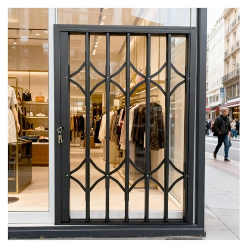 Einbruchschutzgitter for Wohnhäuser, ausziehbares, klappbares Fenstergeländer aus Aluminiumlegierung verhindert Stürze(31.5X39.4IN/80X100CM)