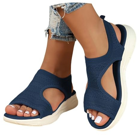 Générique Sandales OrthopéDiques Femme De Sport ÉTé Bout Ouvert - Sandales Femme éTé Confortable Chaussure OrthopéDique Femmes Respirante Tricot Pour Marche Et Plage Leger