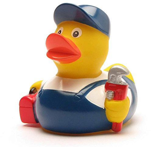 Duckshop Paperella da bagno con ciondolo a forma di anatra di sorriso, dimensioni: 8 cm, con portachiavi