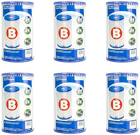 INTEX Corp Lot de 12 Cartouches filtrantes pour Piscine Type B 59905 pour Pompe 56633, 56634, 56621, 56622, 56611, 56612