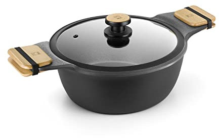 BRA Market Cacerola alta 28 cm, Aluminio Fundido con Antiadherente, sin PFOA, Apta para todo tipo de cocinas incluida Inducción