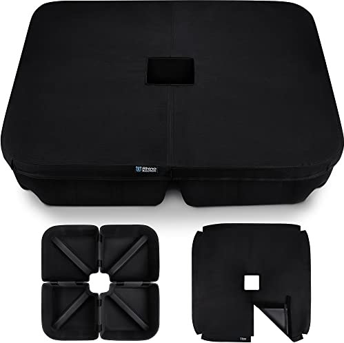 Rhino BaseMate Patio Parasol Base Weights up to 91 kg | for Cantilever Umbrella, Regular Umbrella, or Any Offset Umbrella Base | 4-Part, 900D Heavy-Duty, All-Weather, Easy to Set up (Black)
