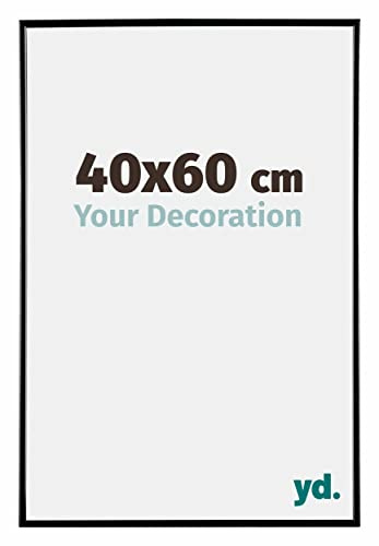 Your Decoration - Bilderrahmen 40x60 cm - Schwarz Hochglanz - Bilderrahmen aus Kunststoff mit Acrylglas - Antireflex - 40x60 Rahmen - Evry