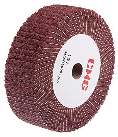 sourcing map NylonFächerschleifer, Außenbohrung 150 mm, Innenbohrung 20 mm, Dicke 50 mm, Schleifzubehör Polierzubehör für Metall, Kunststoff, lackierte Oberflächen, Rot