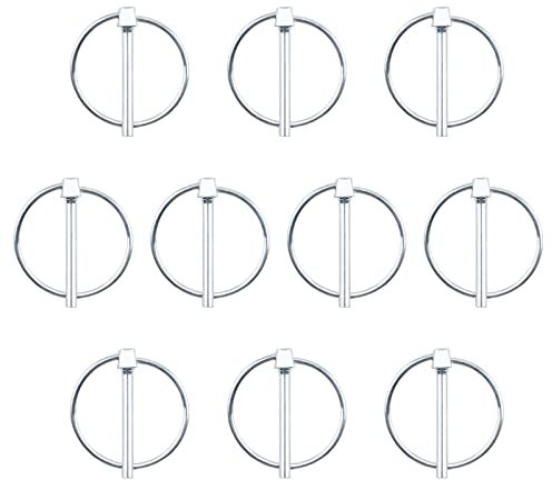 INCREWAY Lynch Pin, 10 perni di bloccaggio per rimorchio in acciaio al carbonio, diametro 5 mm, perni di fissaggio per pista e prato agricolo