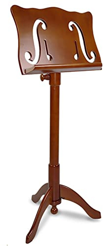 MLYY Notenständer Notenpult Notenständer aus Holz Violine Gitarre Klavier Sax Bandständer, Schwerlast Instrumentenbücher Notiz Projektoren Lagerregal, Travel Dorm Room Schule (Color : Brown)