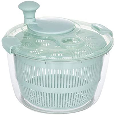 XGZ Essoreuse à salade, séchoir à salade Easy Essoreuse à salade de grande capacité de 5L, passoire et système de drainage intégré pour frais, croustillant, bleu/rose