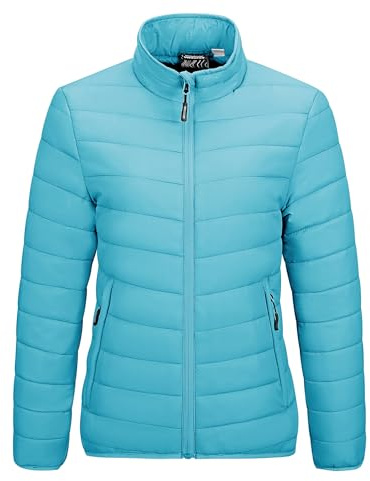 Outdoor Ventures Women's Packable Puffer Jacket Lightweight Quilted Jacket | Water resistant, Windproof, Machine Washable, Warm, Breathable, 3 Pockets, for Hiking Camping Travel Casual
