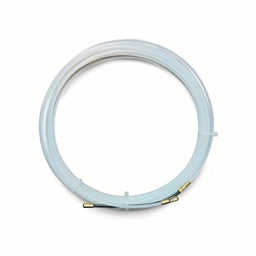 Guia pasacables profesional de diferentes medidas, guía pasacables electrico de 3mm y largo a elegir 5 10 o 20 metros, guia pasa cables interior metálico cubierta fibra vidrio (3mm * 20m, Blanco)