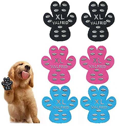 VALFRID Halkskydd för hundar, självhäftande silikongel resistent halkfri dragkraft hund skor hundskor hundstrumpor ersättning flerfärgad 48 stycken XL