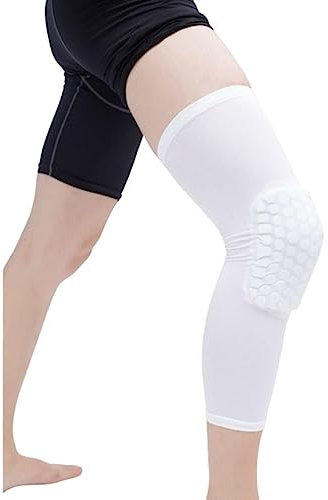 ZONTO Knee pads 1 Pair Pack Basketball Knee Pads Honeycomb Knee Pads Elastic Knee Pads Foam Support Volleyball Pads-White,S
