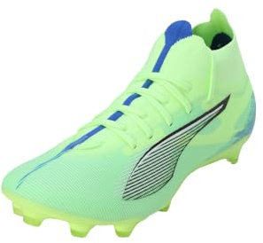 Puma Women Ultra 5 Match+ FG/AG Wn's Soccer Shoe, Fizzy Apple-Puma White-BLUEMAZING, 42.5 EU