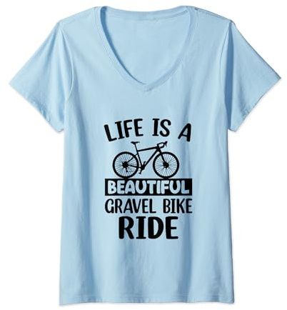 Bikepacking - La vie est une belle balade à vélo sur gravier T-Shirt avec Col en V