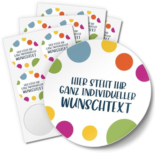 24 PERSONALISIERTE Aufkleber Wunschtext individualisiert Gastgeschenk Namen Datum Etiketten rund 4cm Design 12