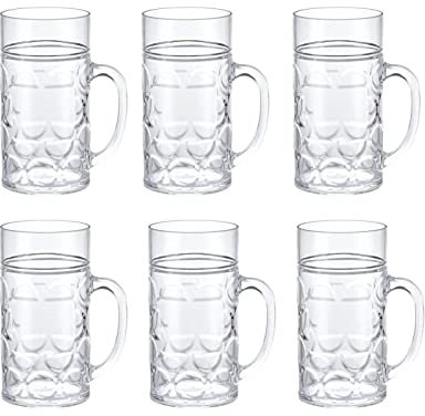 UNbit Bicchieri da birra Classici Bicchieri da birra Bicchieri da birra con manico Tradizionali boccali da birra Set di bicchieri da caffè Bicchiere da tè Bicchieri da bere for tutti i giorni 35 once
