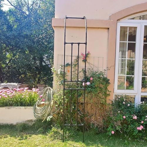 Gartenbogen Rosenbogen Torbogen für Gartenlaube aus Metall, 60 cm, 90 cm, 120 cm, 150 cm, 180 cm, 220 cm, 240 cm, halbseitiger Hochzeitsbogen für Kletterrosen, an der Wand montiertes Pergola-Spalier –