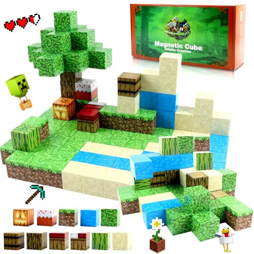 Magnetische Bausteine-Build Mine Magnet Welt World Strand Set,2.5CM/Stück Magnetic Building Blocks,Magnetisches Spielzeug für Jungen und Mädchenim,Montessori Spielzeug ab 3 Jahre Geschenk für Kinder