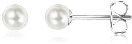 Titan Ohrringe Hypoallergen Perlenohrringe Damen Mädchen G23 Titan Ohrstecker Perlen Ohrstecker 5mm