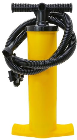 HXBER Two-Way Manual Pump for Inflatable Kayak Bed Pool Sofa Tent Multifunctional Hand Pump Portable High Pressure Dual-Use Inflation and Deflation Airpump, Yellow