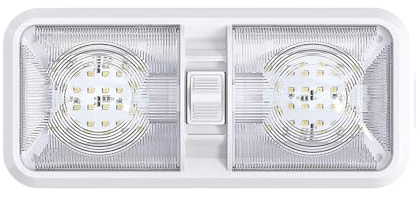 XEBRAD RV Interior Lights 640 Lumen Ceiling Double Dome Light with Switch Car, for RV Trailer Camper Boat 48 LED 5 Pack Plafonnier pour Console de pavillon