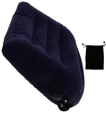 FRCOLOR Aufblasbares Lendenkissen mit Pvc‑flockbezug Blau für Auto und Zuhause Atmungsaktiv Gleichmäßige Druckverteilung