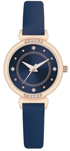NUOVO Damenuhren Leder Damenuhr Damen Rose Schwarz oder Weiß Lederarmband Uhr Elegante analoge Quarzuhren für Damen