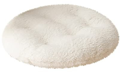 1er-Set Runden Plüsch Stuhlkissen 36x36 cm Sitzkissen Gefüllt, Memory-Foam-Kissen, Outdoor Gartenstuhlkissen, Garten Sitzpolster Set für Rattanstühle, Outdoor Stuhlauflage, 1er Set Weiß