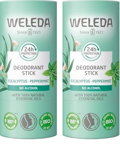 WELEDA - Deodorant stick Eucalyptus Peppermint - Efficacité 24H - Vegan* - Certifié Natrue** - Stick 50 g (Lot de 2)