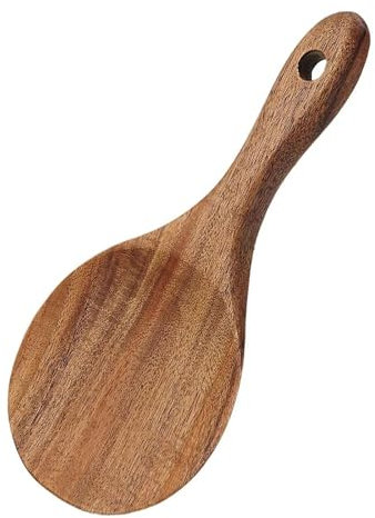 Wooden Rice Spoon,Non Stick Rice Paddle Heat Resistance Serving Spoon, Kitchen Versatile Cooking Spoons Rice Spatula Cookware