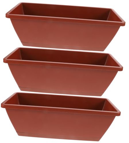 Milisten 3pezzi Vaso Rettangolare Per Piante Da Balcone Contenitore Per Piante in Plastica Anti-perdita e Design Di Drenaggio Acqua Riutilizzabile e Durevole Per Uso Lungo Termine