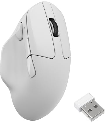 Keychron M7 8K Wireless Gaming Mouse, 30K DPI Optical Ergonomic Computer Mice, 2.4 GHz/Bluetooth/Wired with Macro Button 66g Lightweight, Up to 140 Hours Worktime for Laptop macOS/Windows - White