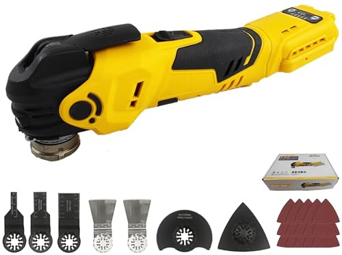 Multiherramientas oscilantes para batería DEWALT de 20 V, motor sin escobillas de 300 W, herramienta de corte y lijado multiusos con luz 8000-22000 RPM 5 velocidades 4° oscilación para madera
