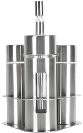 Saupoudreuse à épices en acier inoxydable 304, distributeur d'assaisonnement pour poivre, sel et sel avec fenêtre transparente pour la maison, la cuisine, le restaurant, le (3 têtes)