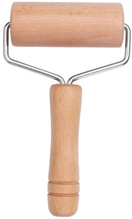 Mattarello da cucina con manico ergonomico in legno di faggio per cottura e preparazione degli alimenti, rullo ergonomico per pasticceria