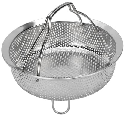 Fyearfly Cestino per vapore in acciaio inox 304 con manico pieghevole, adatto per cuociriso elettrico, scolapasta multifunzionale, 14 cm