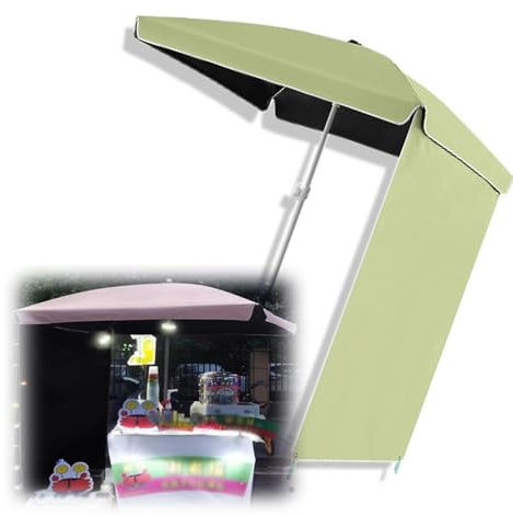 Parasol de terrasse réglable de 1,5 m 2 m avec rideau d'ombrage carré pour extérieur, parasol de plage pour jardin, terrasse, camping, beige, protection UV
