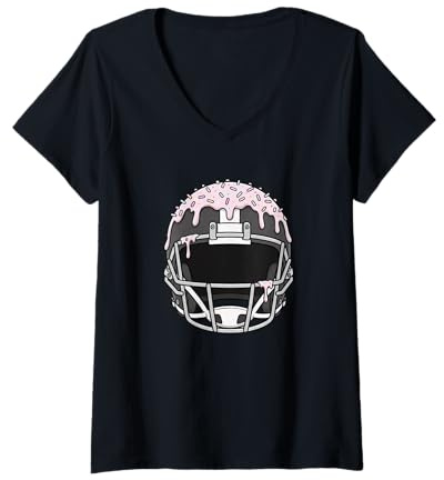 Donna Casco da Football Americano Sportivo con Spruzzi a Goccia per Ragazzi e Ragazze Maglietta con Collo a V