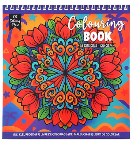 Mandala Malbuch für Erwachsene, Alnaurly Zeichenblock Anti-Durchschlag Papier, Zeichnenpapier Anti-Stress Ausmalbuchmit Vielfältigen Motiven